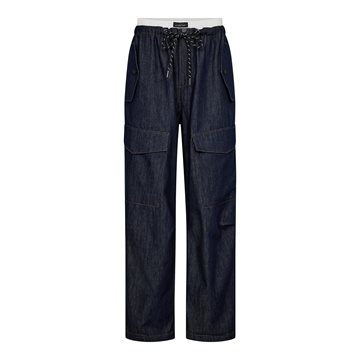 Haute L' Amitié - Denim Cargo Pull On Trouser - Dark Denim